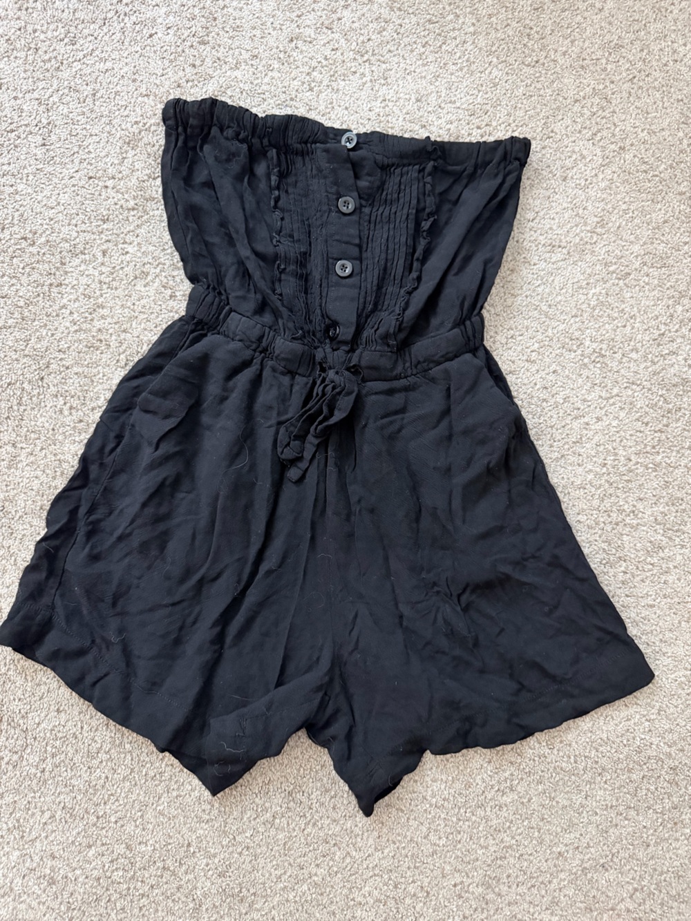 paper doll Black Tie Front romper or swimsuit coverup size L